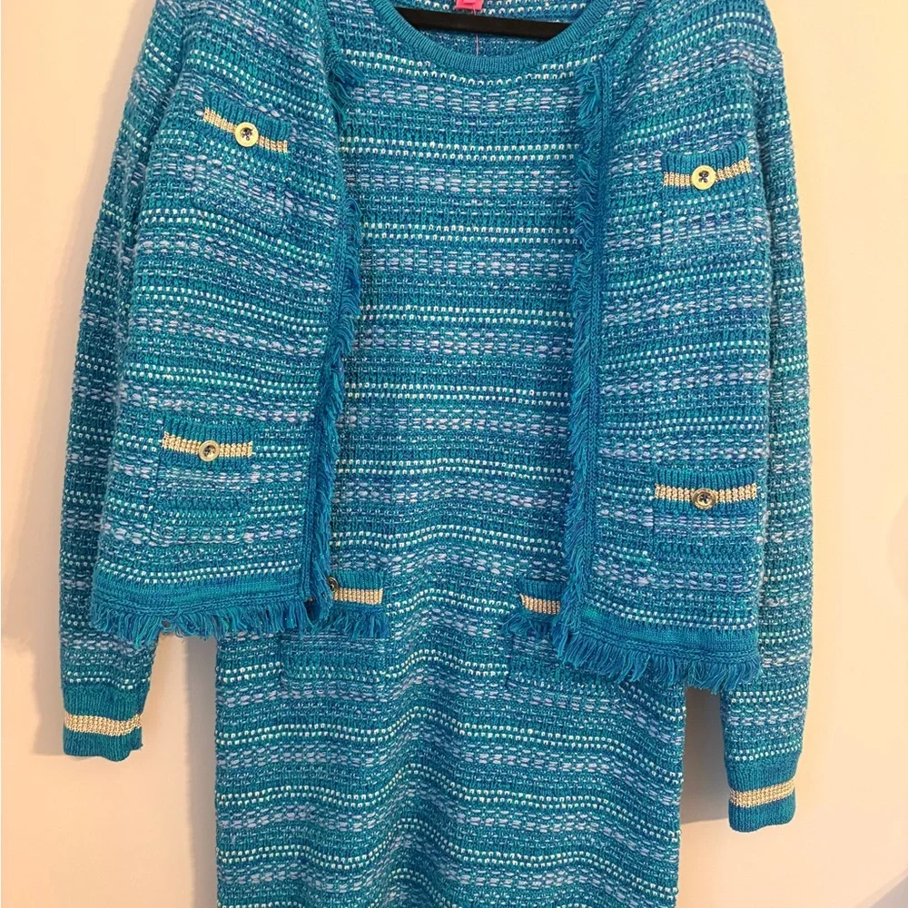 Lilly Pulitzer Beckington Sweater Dress & Cardigan Set Medium NWT Resortwear - Picture 9 of 11